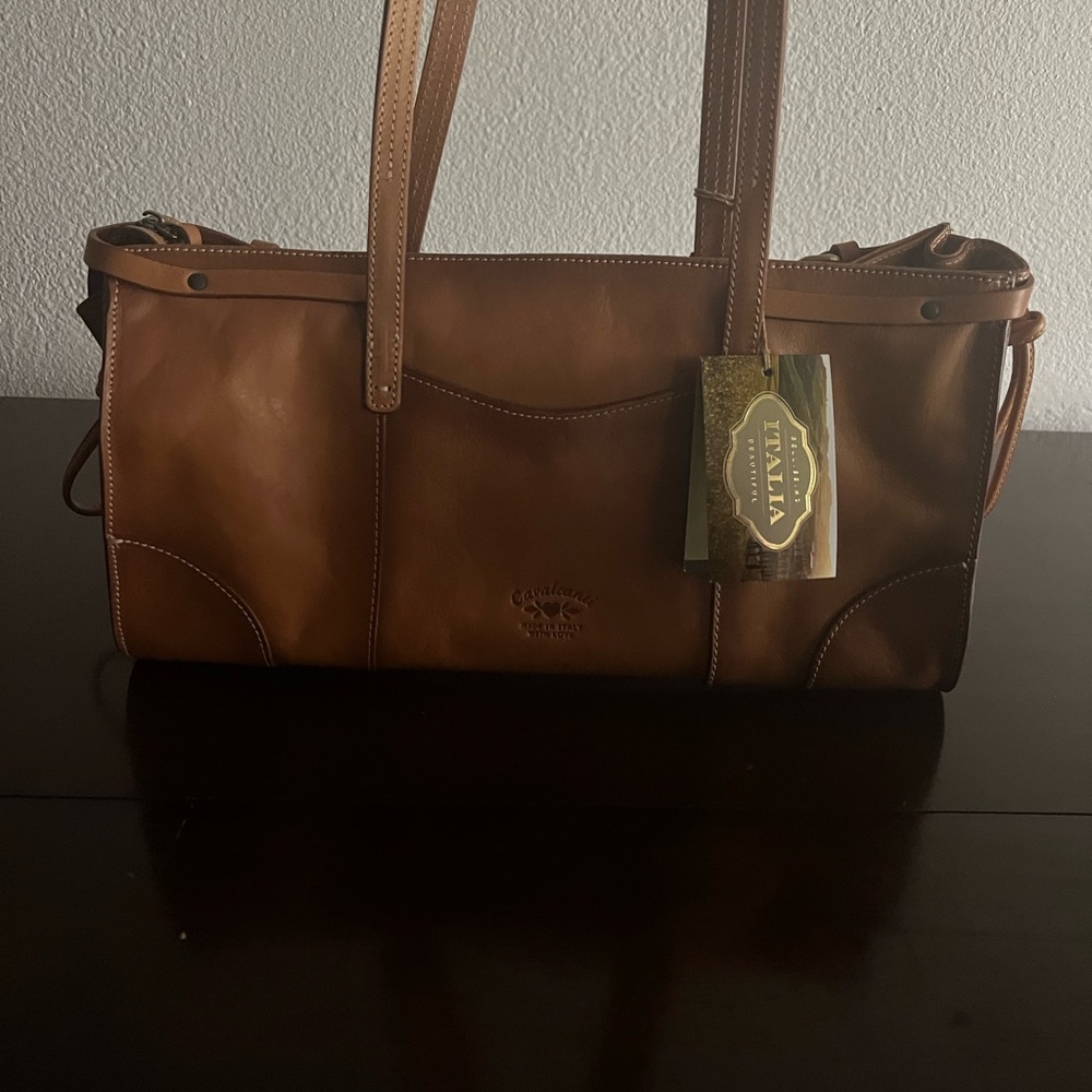 Cavalcanti Genuine Leather Brown Handbag